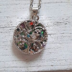 Owl Tree of Life Pendant Necklace Silver